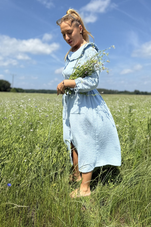 Sukienka bawełniana Jagna Błękitna